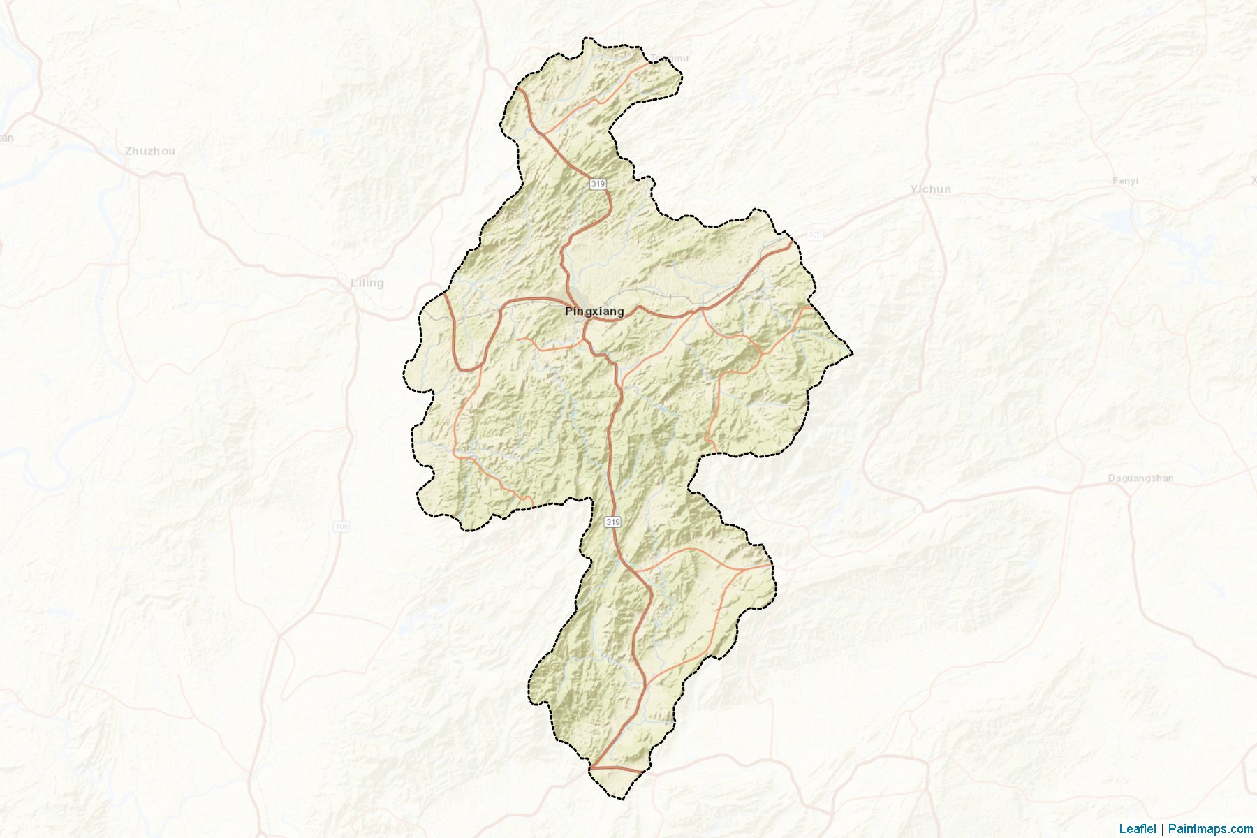 Pingxiang (Jiangxi) Map Cropping Samples-2