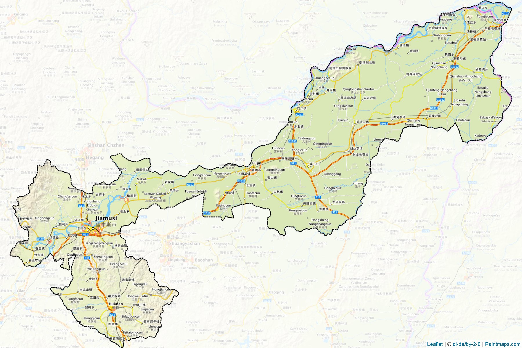 Jiamusi (Heilongjiang) Map Cropping Samples-1