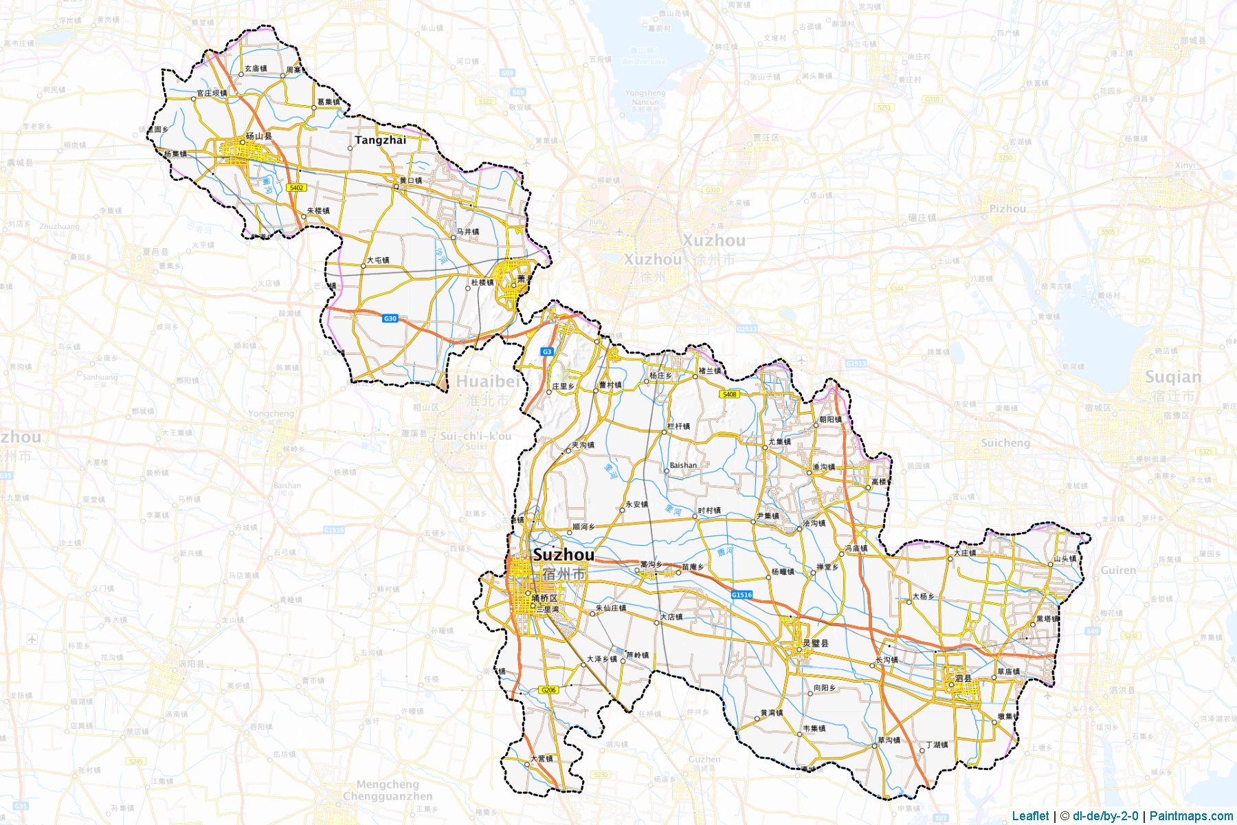 Suzhou (Anhui) Map Cropping Samples-1