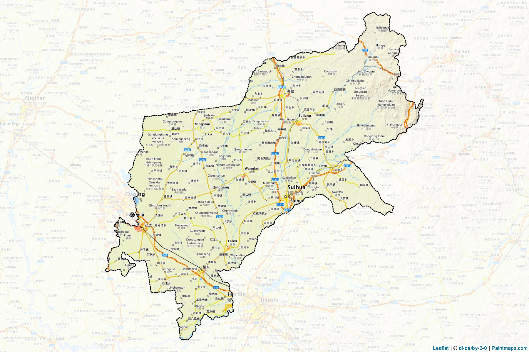 Suihua (Heilongjiang) Haritası Örnekleri-1