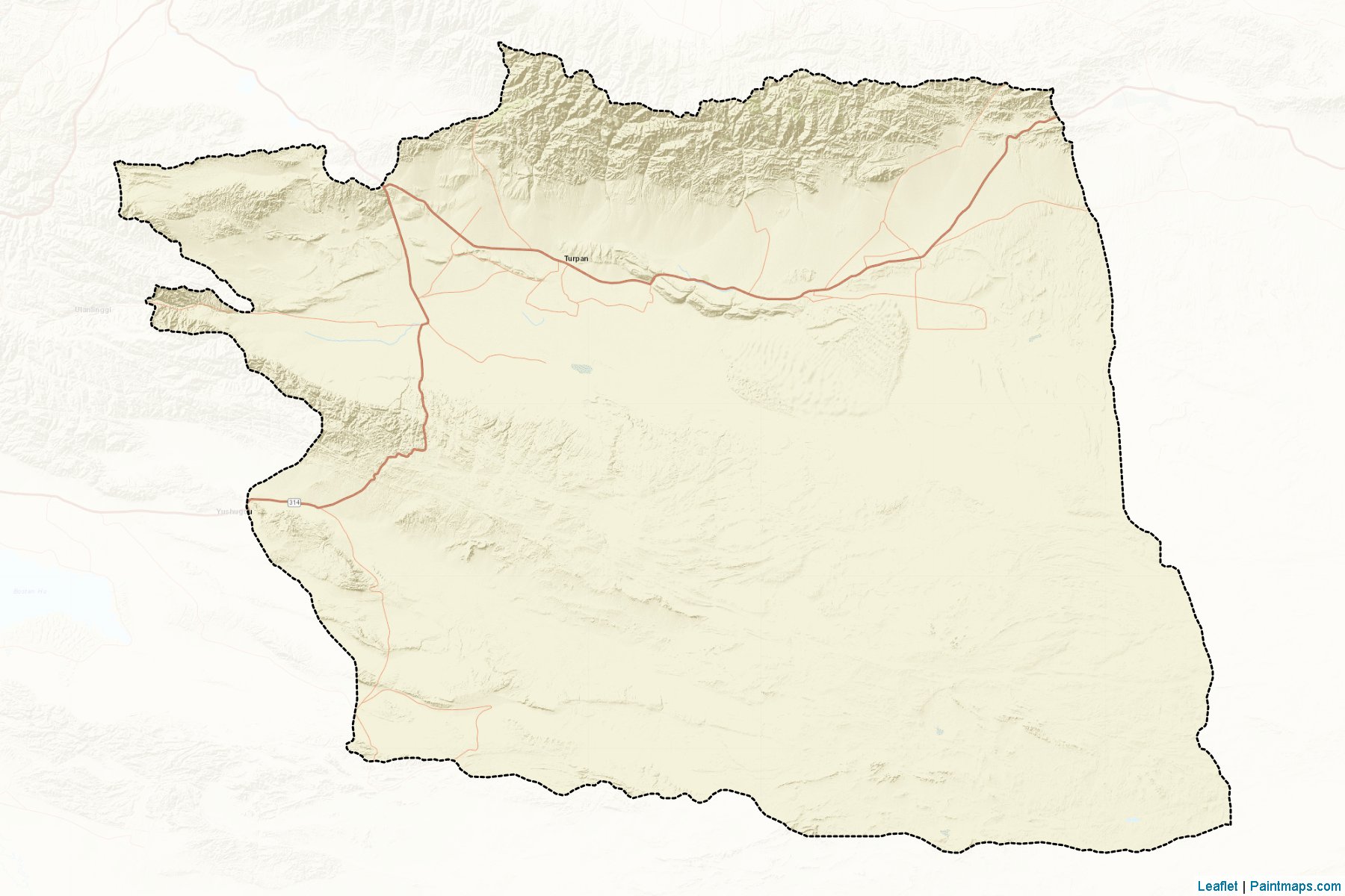 Muestras de recorte de mapas Tulufan (Xinjiang Uyghur)-2