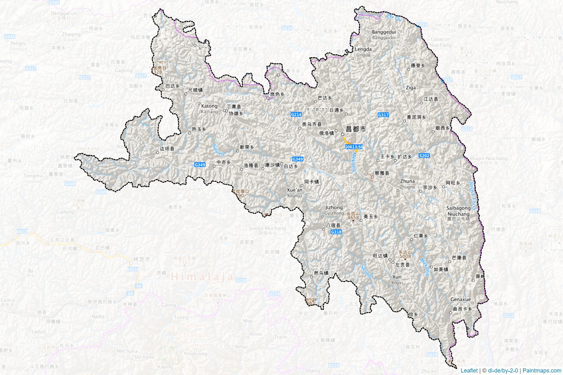 Changdu (Tibet) Haritası Örnekleri-1