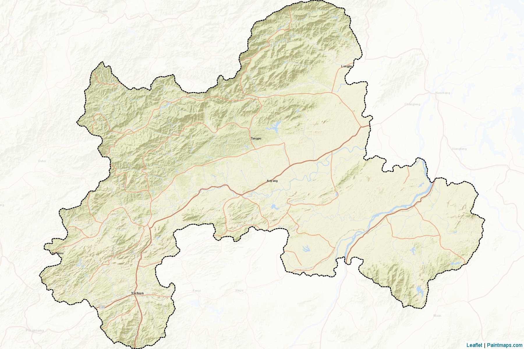 Yichun (Jiangxi) Map Cropping Samples-2