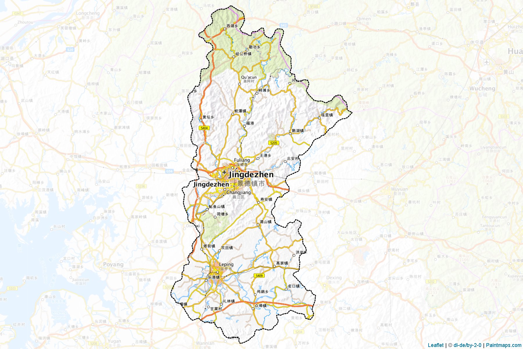 Jingdezhen (Jiangxi) Map Cropping Samples-1