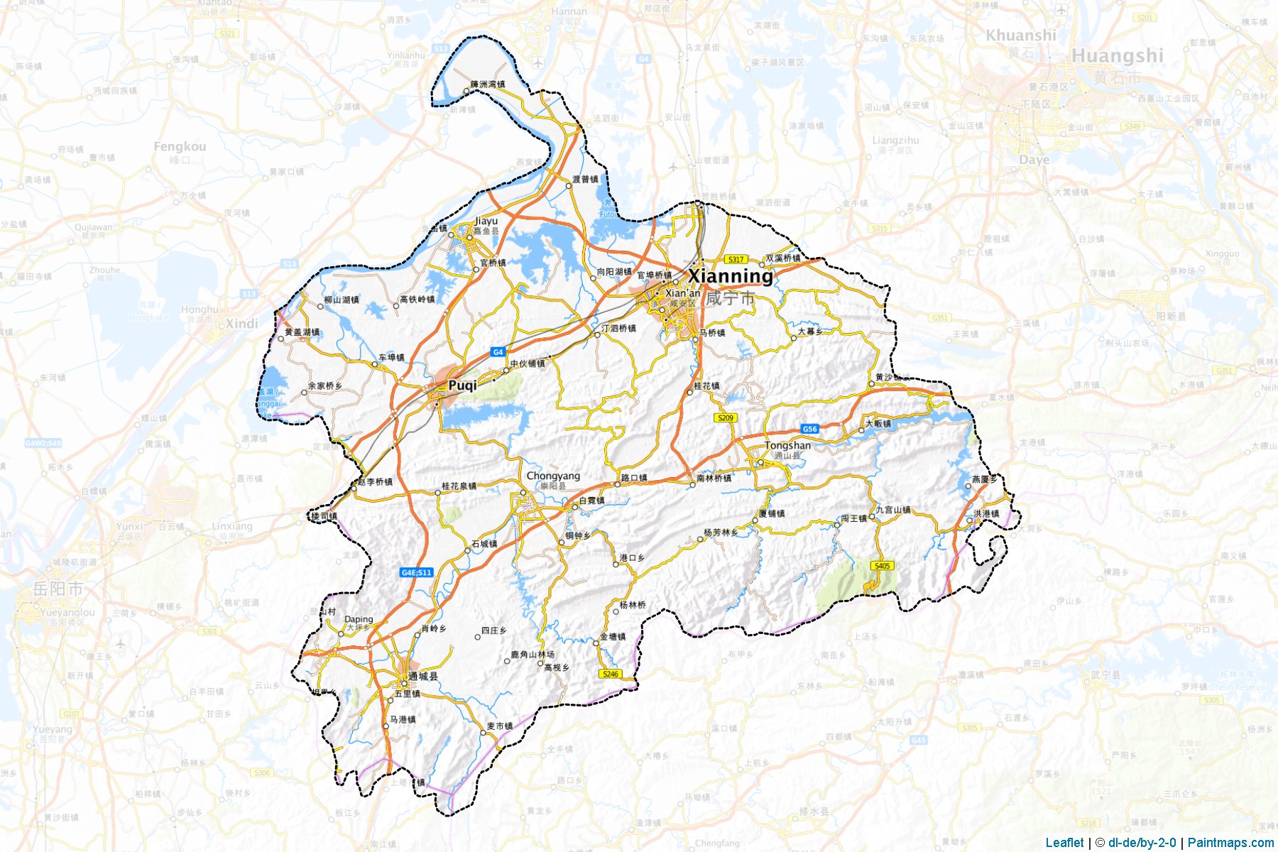 Xianning (Hubei) Map Cropping Samples-1