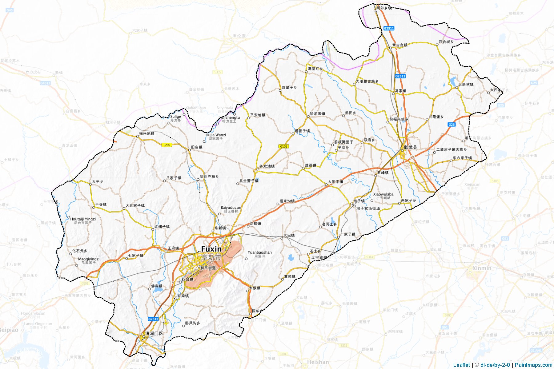 Fuxin (Liaoning) Map Cropping Samples-1