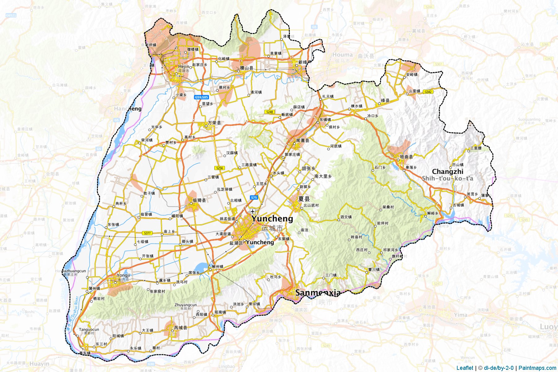 Yuncheng (Shanxi) Map Cropping Samples-1