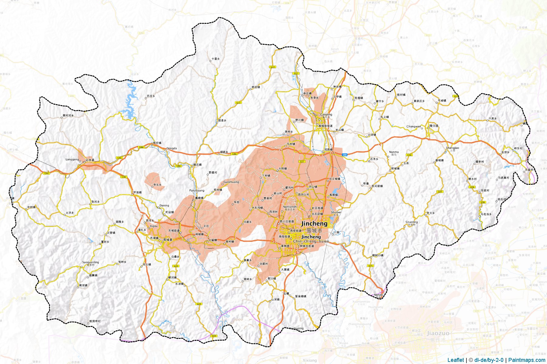 Jincheng (Shanxi) Map Cropping Samples-1