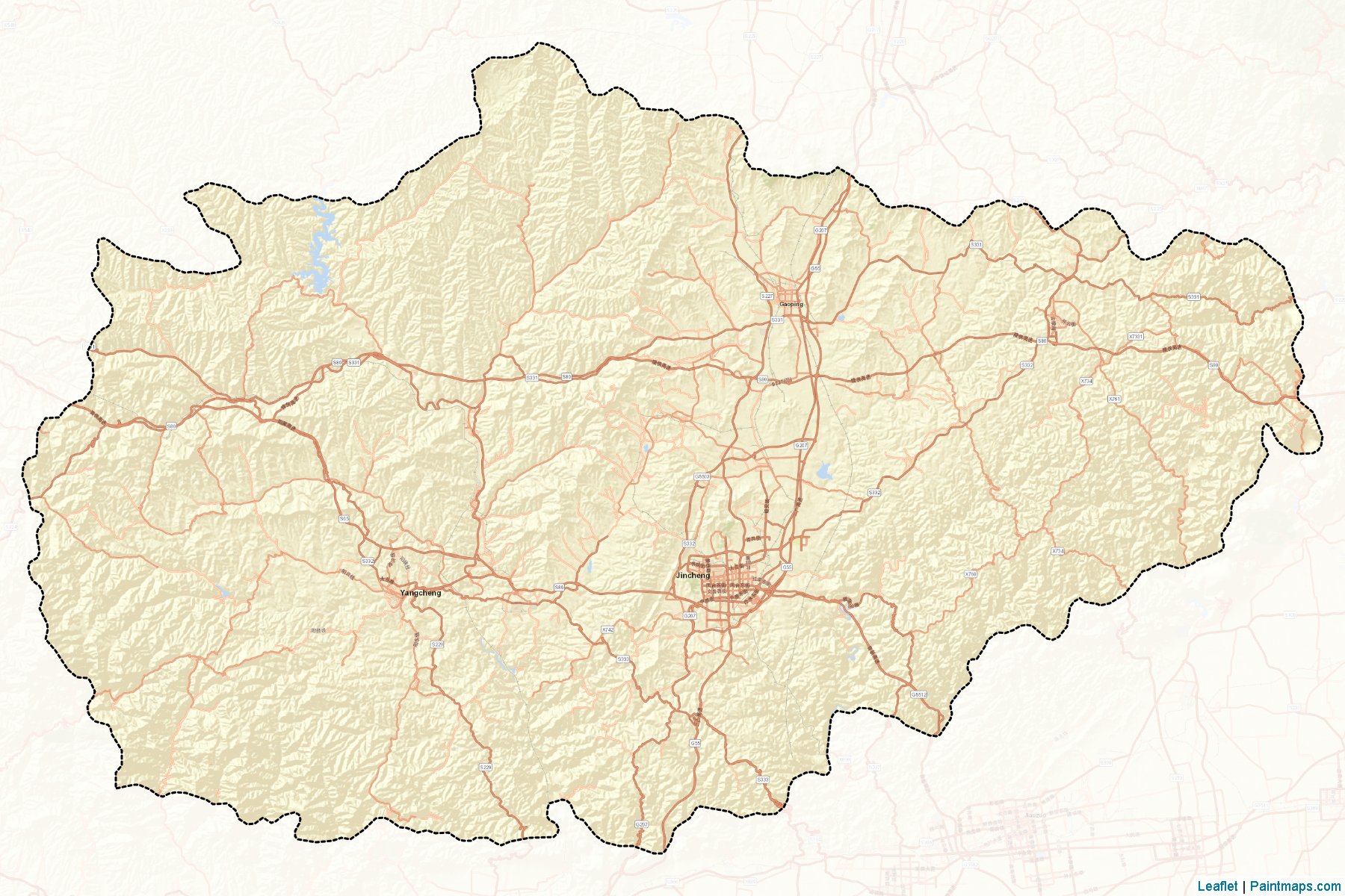 Jincheng (Shanxi) Map Cropping Samples-2