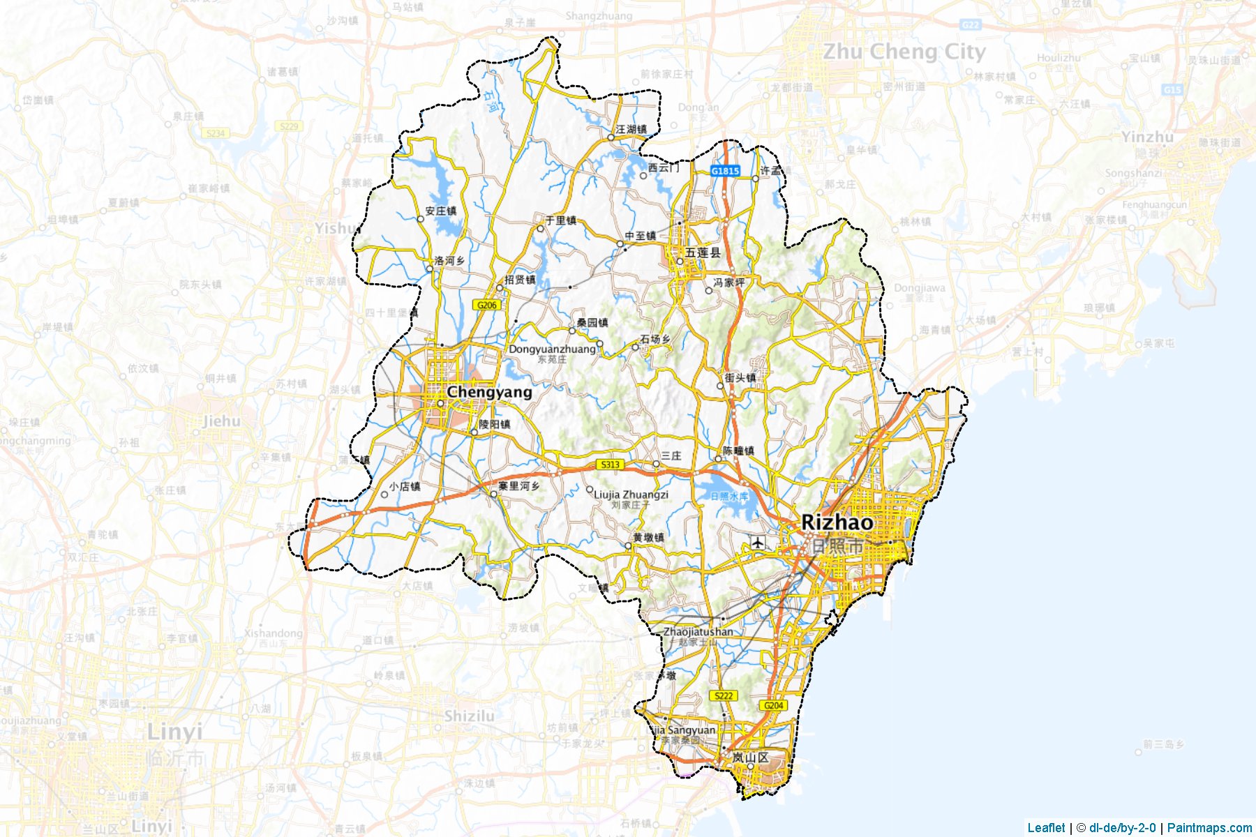 Rizhao (Shandong) Map Cropping Samples-1