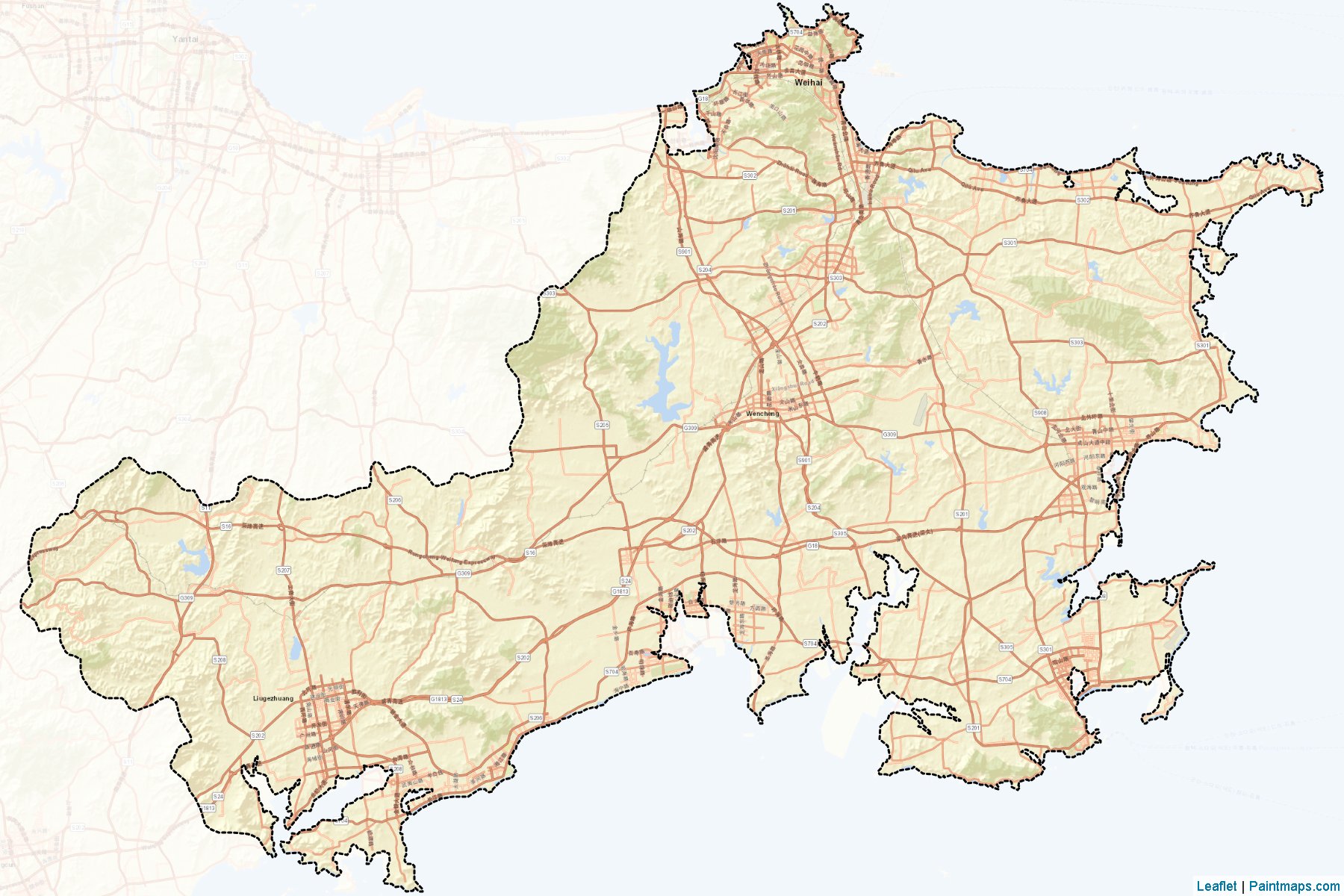 Muestras de recorte de mapas Weihai (Shandong)-2