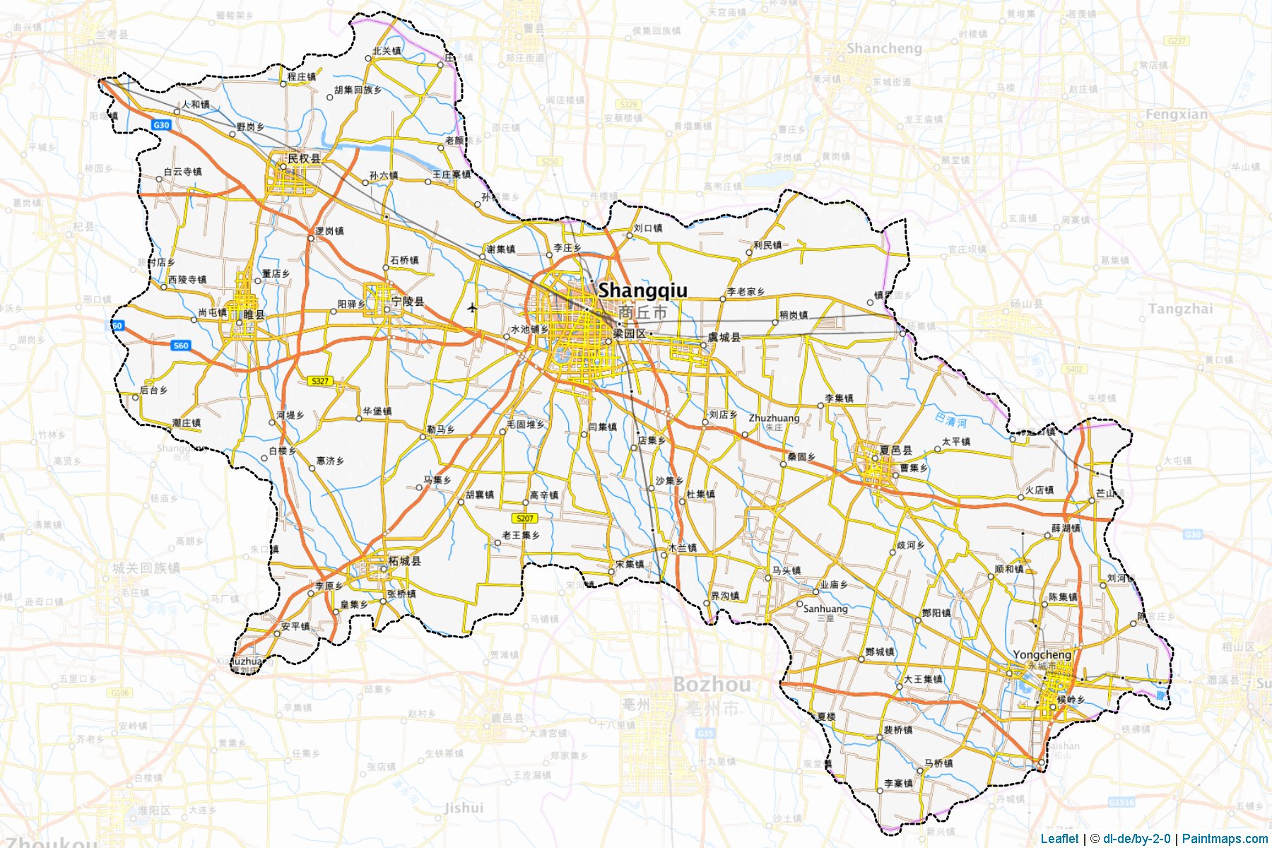 Muestras de recorte de mapas Shangqiu (Henan)-1