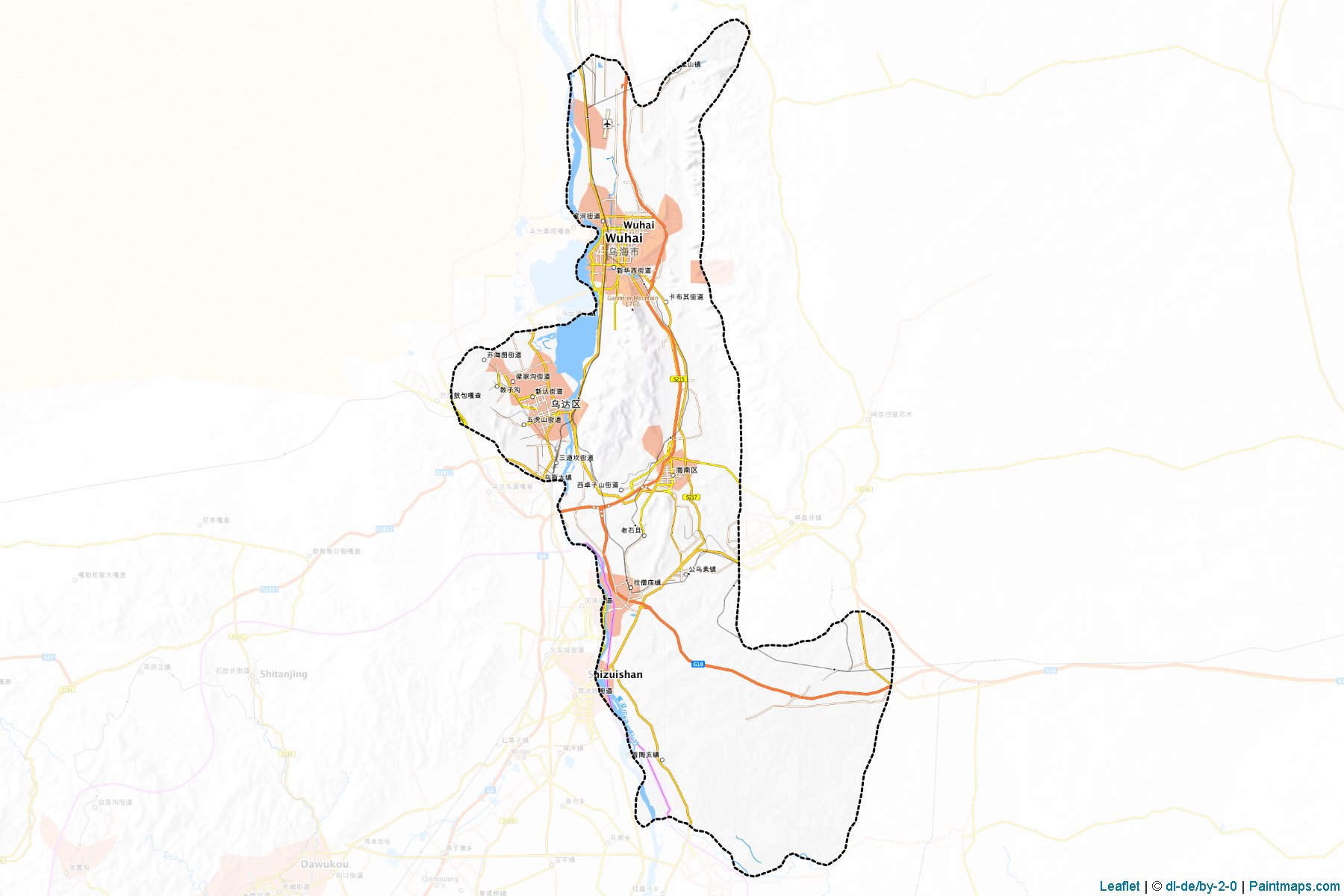 wuhai shi (Inner Mongolia) Map Cropping Samples-1