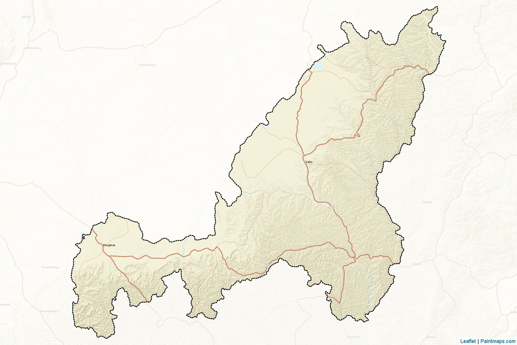 Muestras de recorte de mapas Yulin (Shaanxi)-2