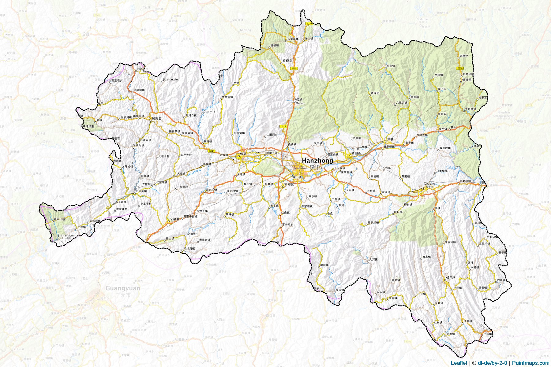 Hanzhong (Shaanxi) Map Cropping Samples-1