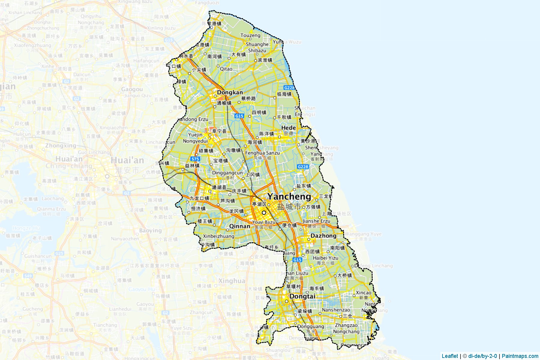 Yancheng (Jiangsu) Map Cropping Samples-1