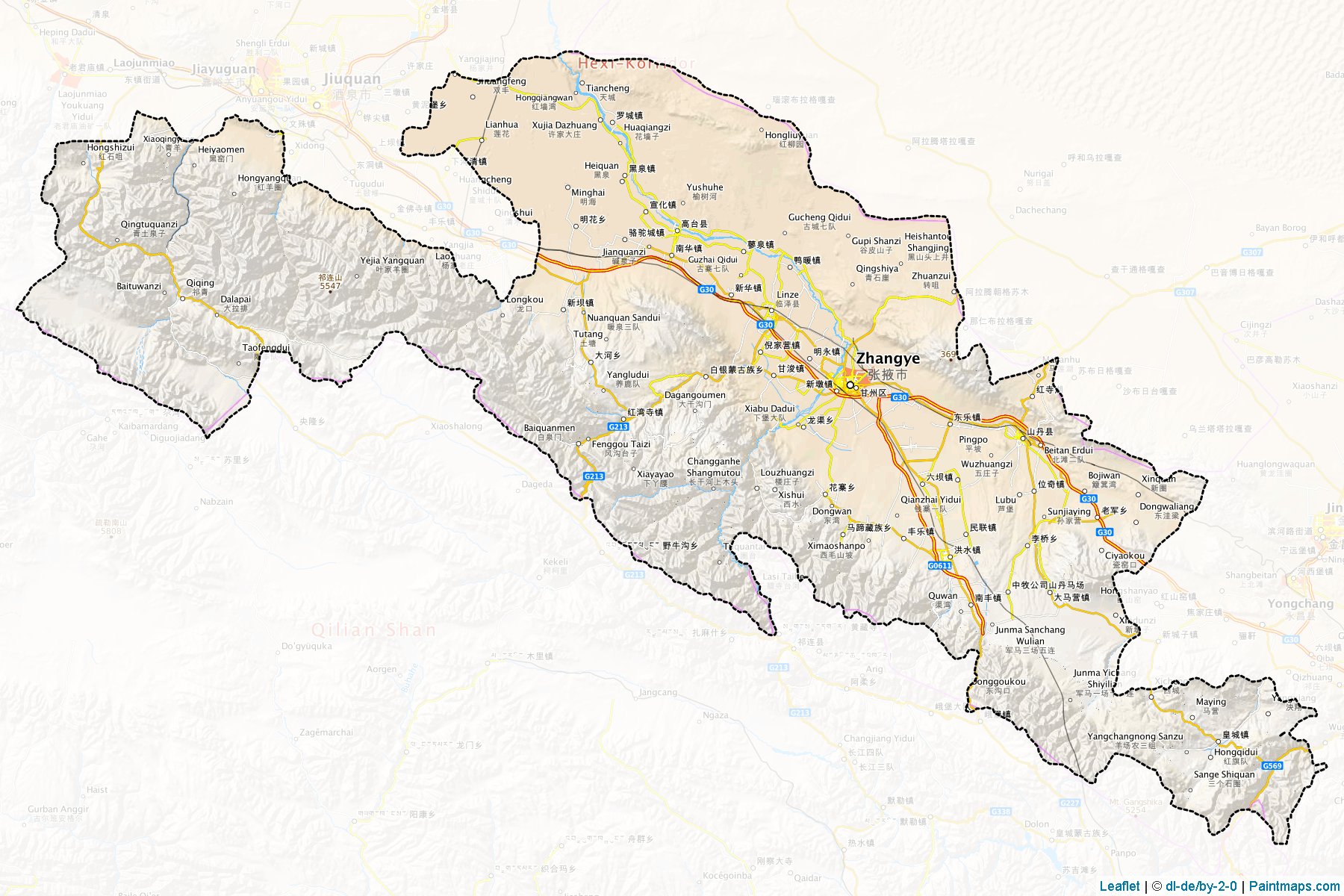 Zhangye (Gansu) Map Cropping Samples-1