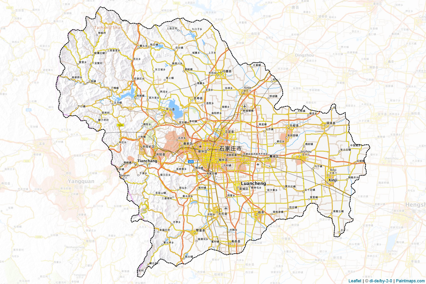 Muestras de recorte de mapas Shijiazhuang (Hebei)-1