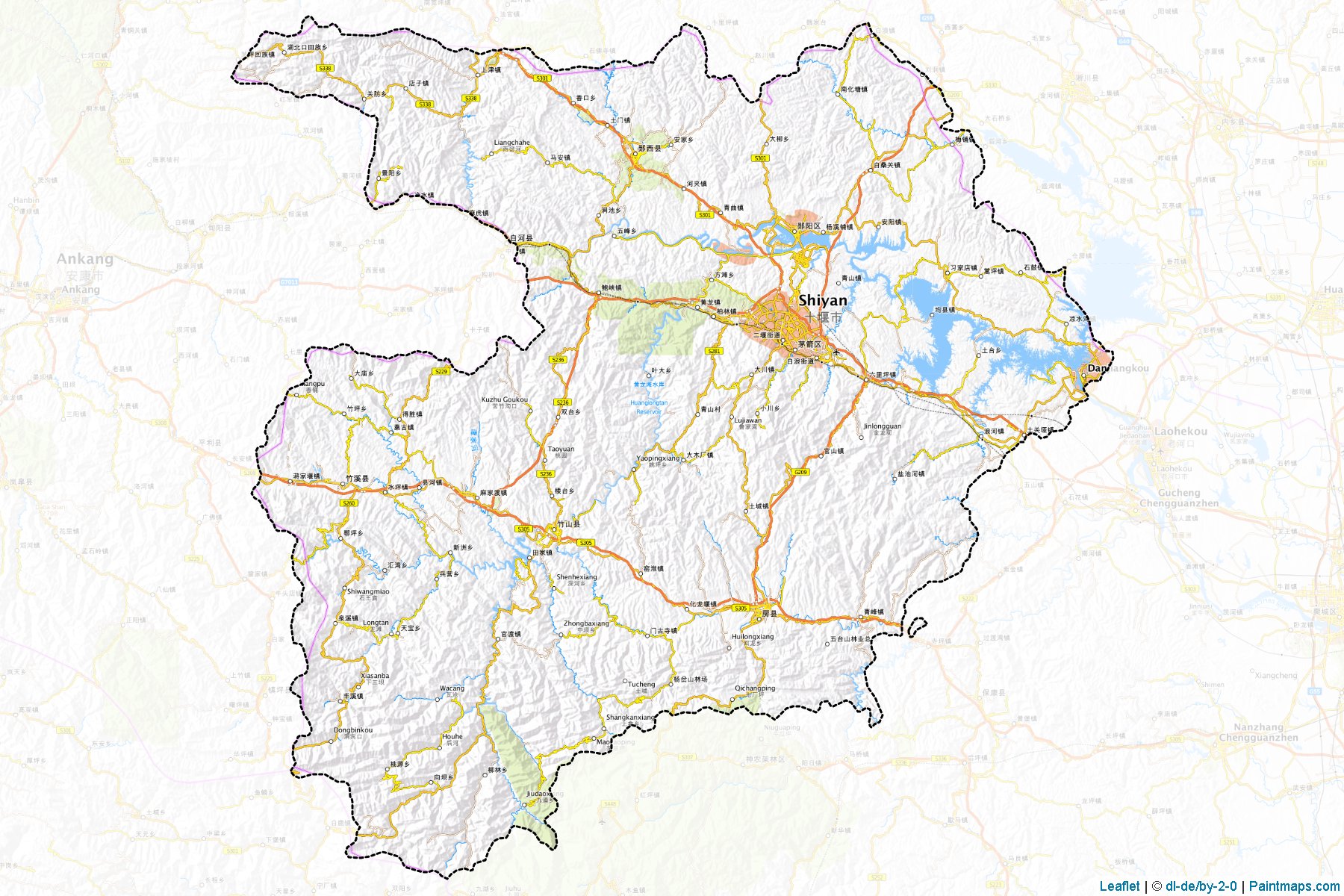 Muestras de recorte de mapas Shiyan (Hubei)-1