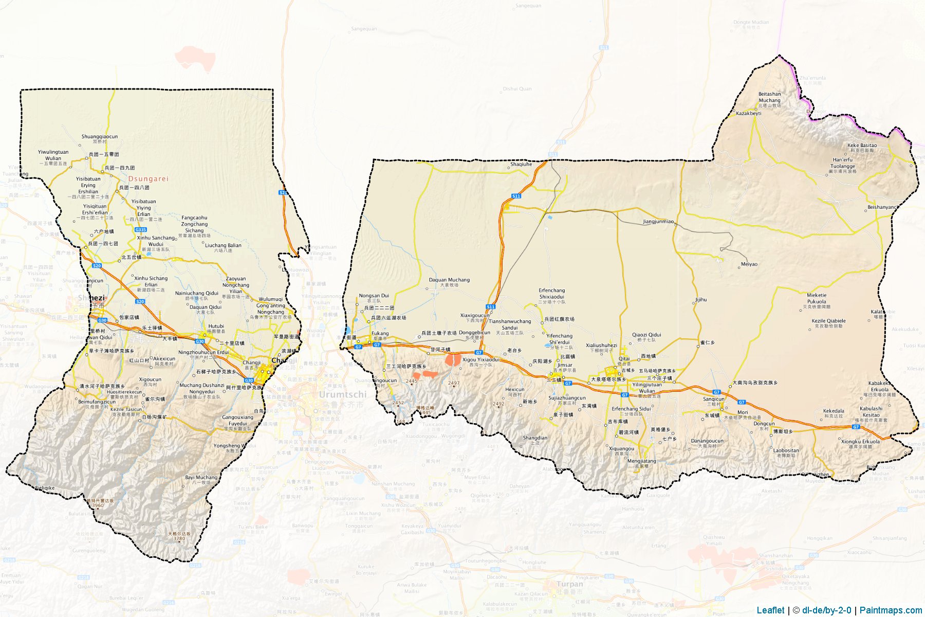 Changji (Xinjiang Uyghur) Map Cropping Samples-1