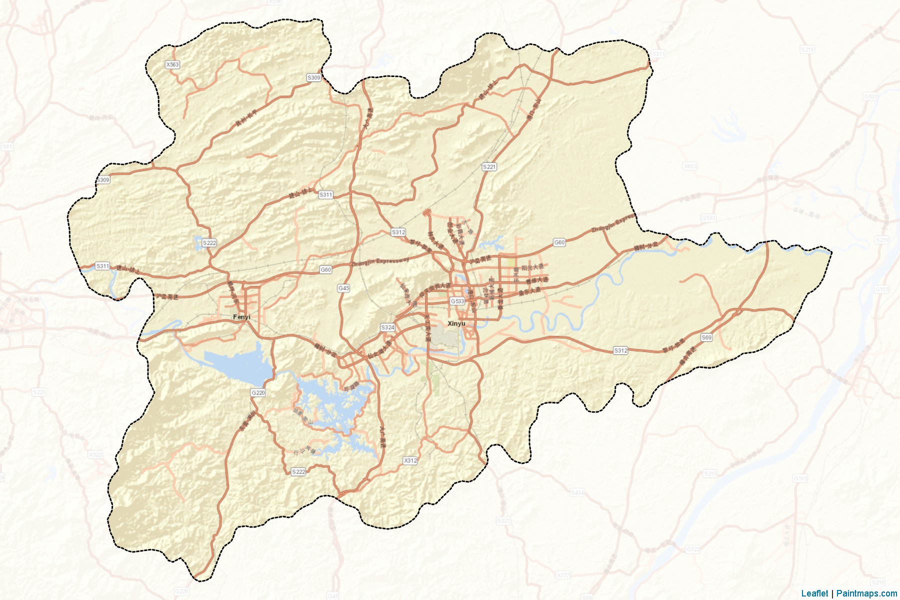 xinyu shi (Jiangxi) Map Cropping Samples-2