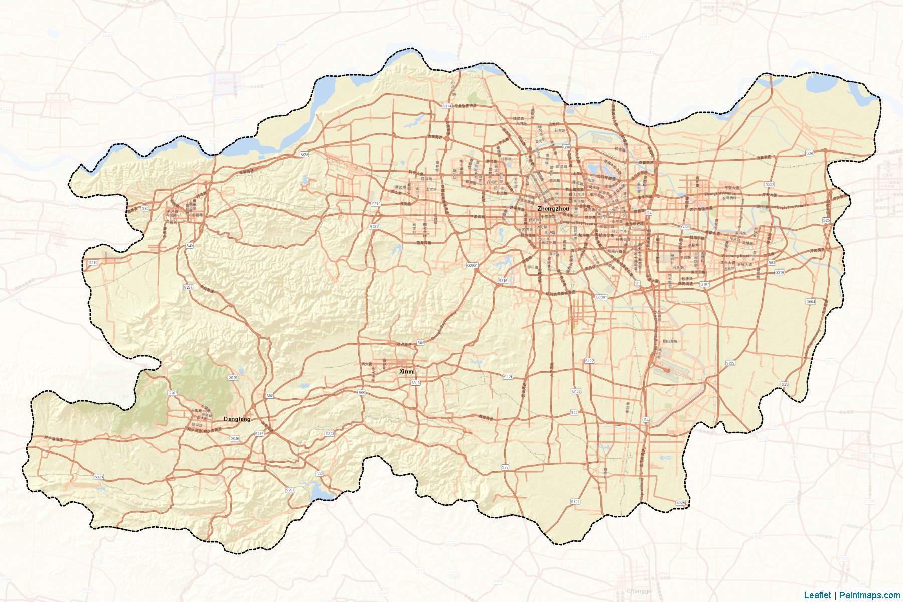 Muestras de recorte de mapas Zhengzhou (Henan)-2