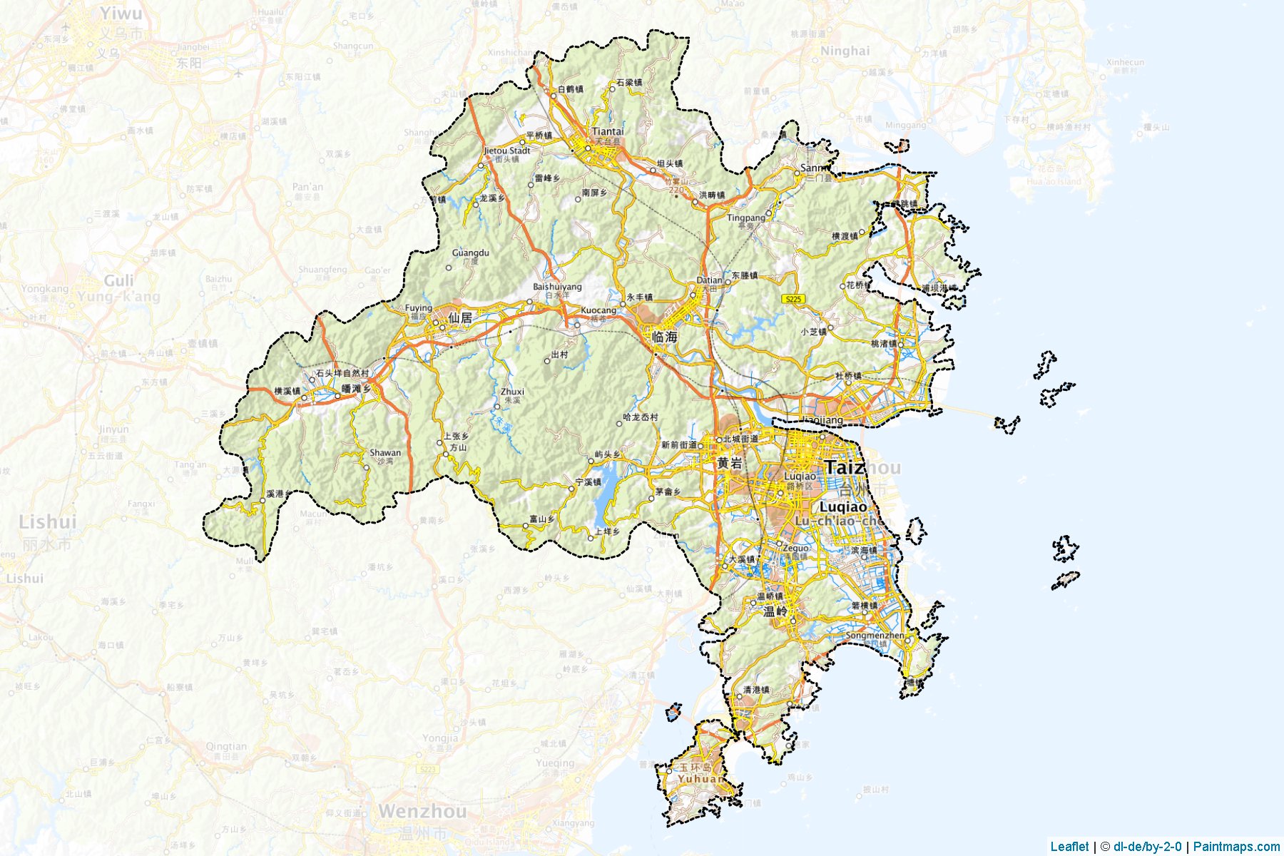 Taizhou (Zhejiang) Map Cropping Samples-1