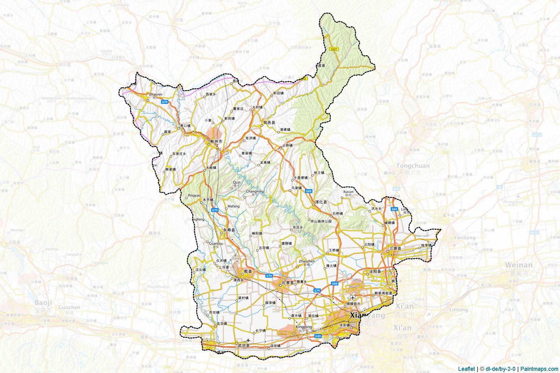 Xianyang (Shaanxi) Map Cropping Samples-1