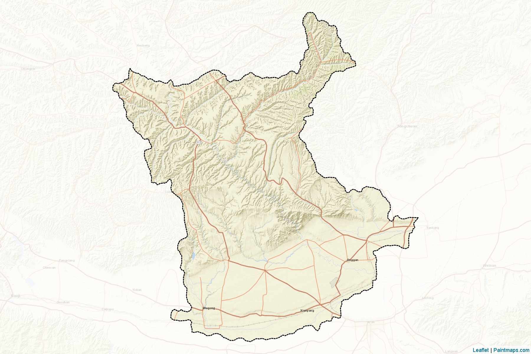 Xianyang (Shaanxi) Map Cropping Samples-2