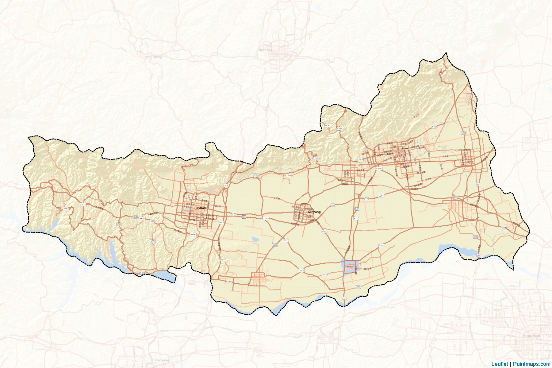 Muestras de recorte de mapas Jiaozuo (Henan)-2