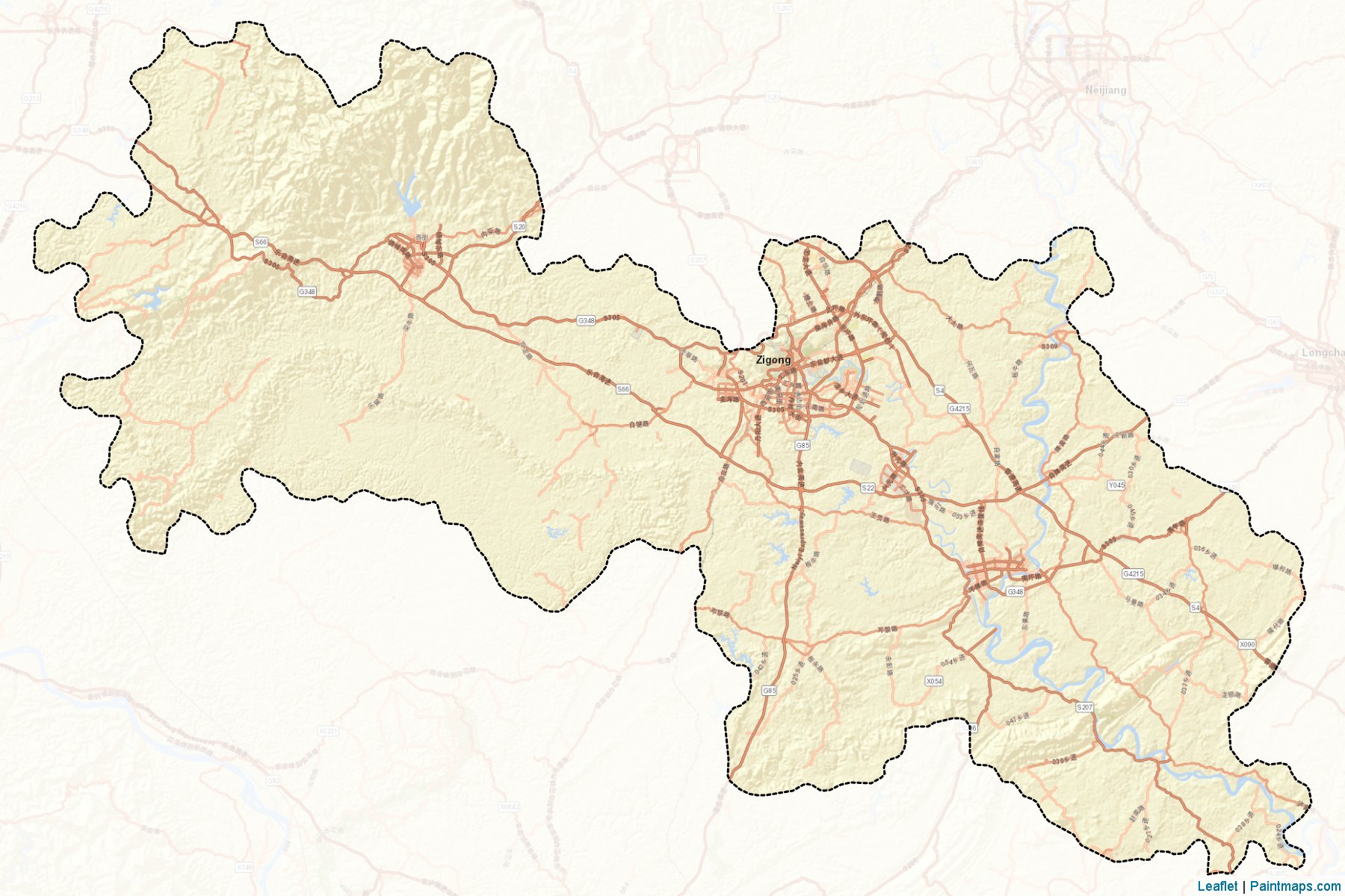 Muestras de recorte de mapas Zigong (Sichuan)-2