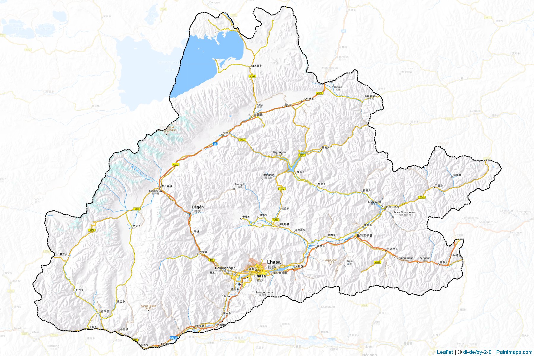 Lasa (Tibet) Map Cropping Samples-1