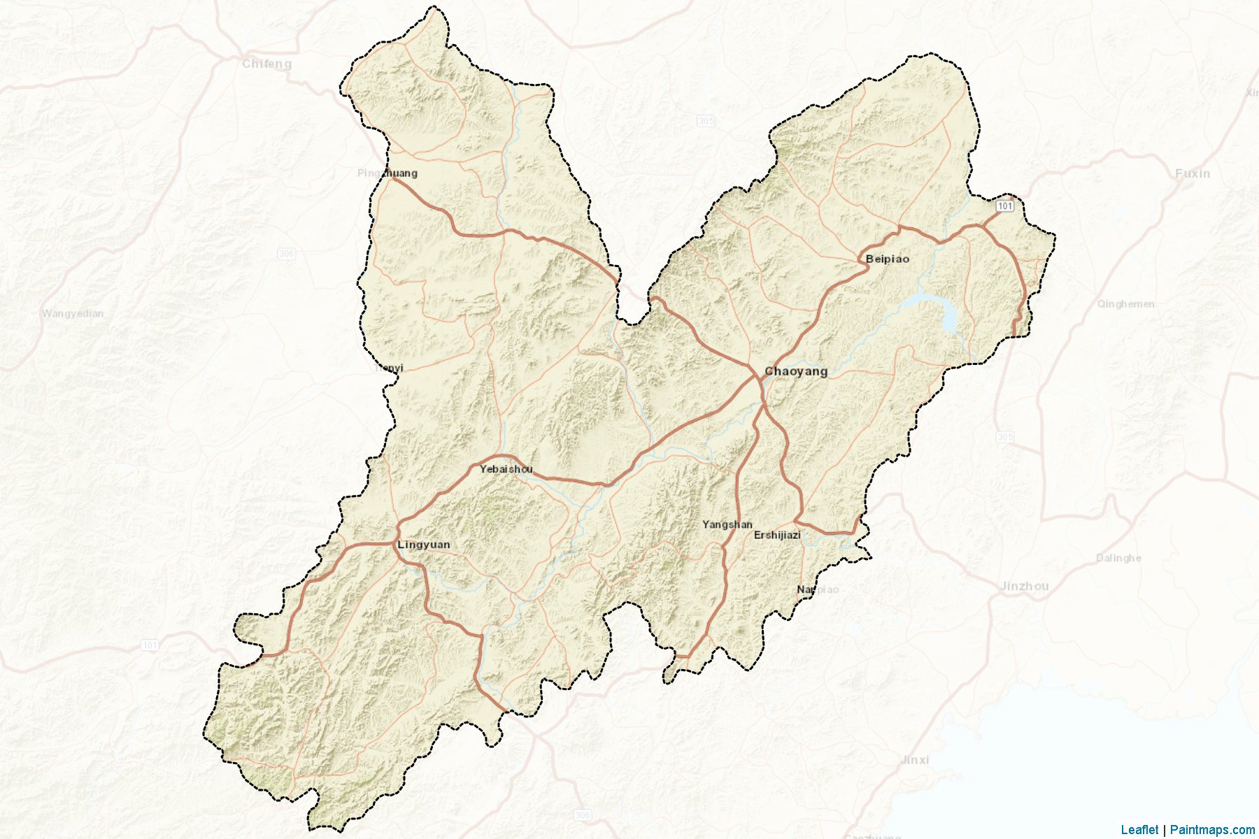 Muestras de recorte de mapas Chaoyang (Liaoning)-2