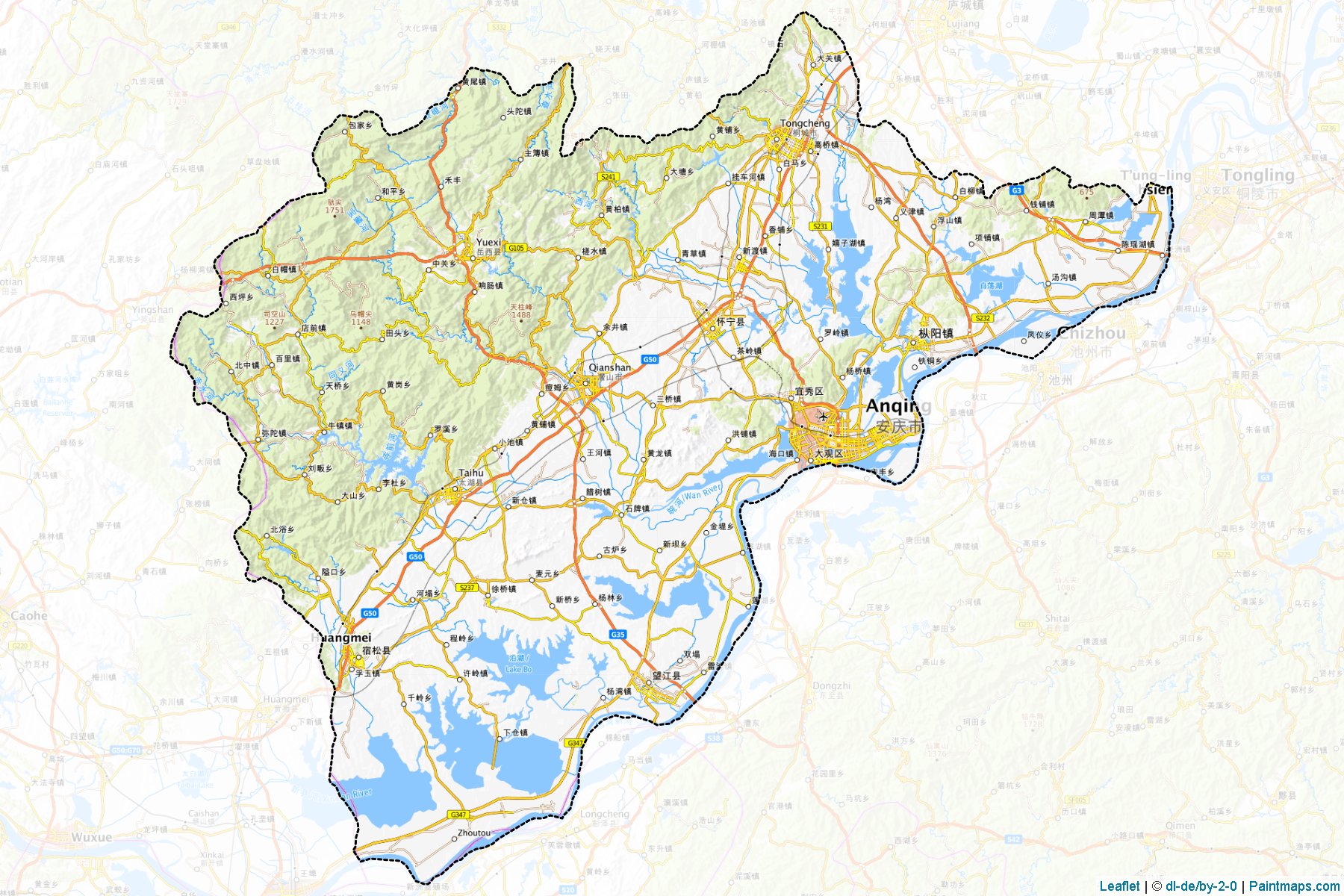 Anqing (Anhui) Map Cropping Samples-1