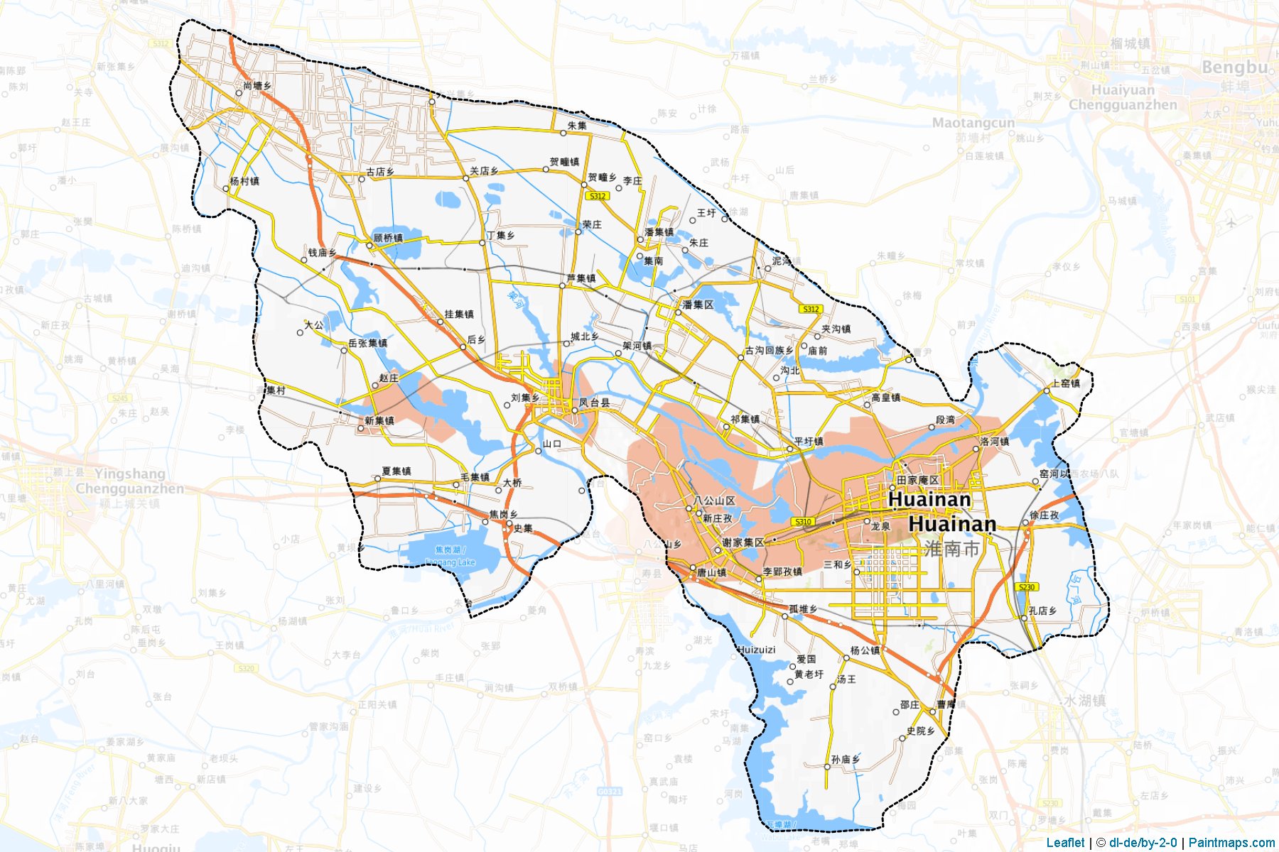 Huainan (Anhui) Haritası Örnekleri-1