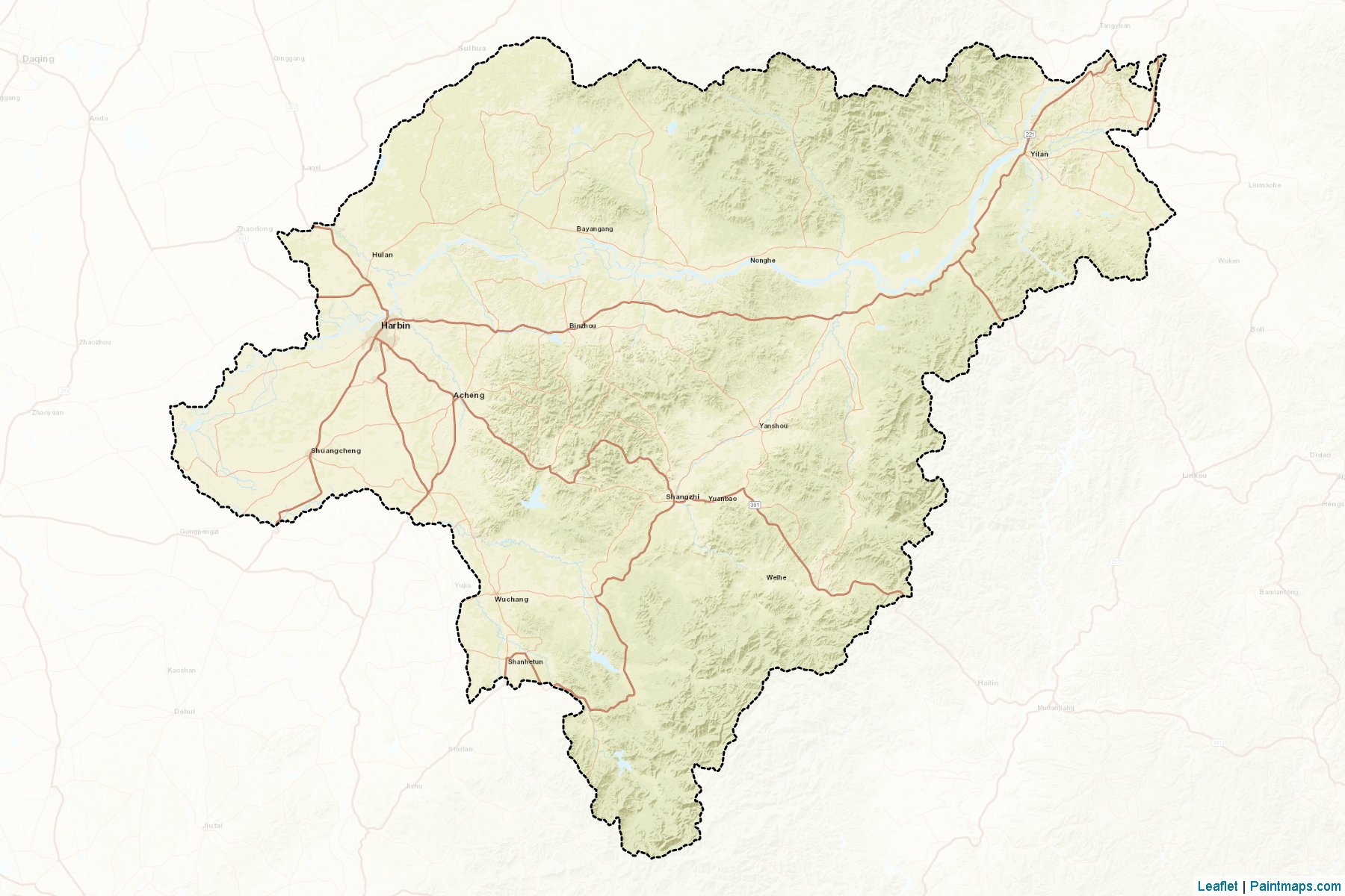 Muestras de recorte de mapas Ha'erbin (Heilongjiang)-2