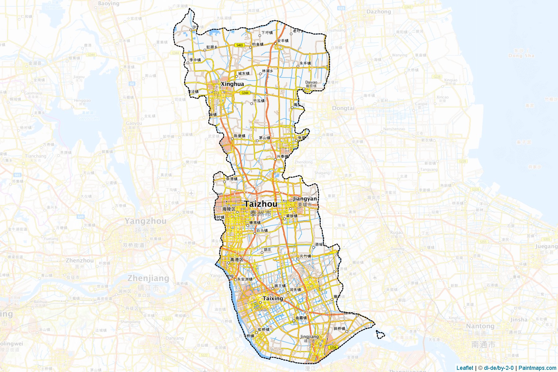 Taizhou (Jiangsu) Map Cropping Samples-1