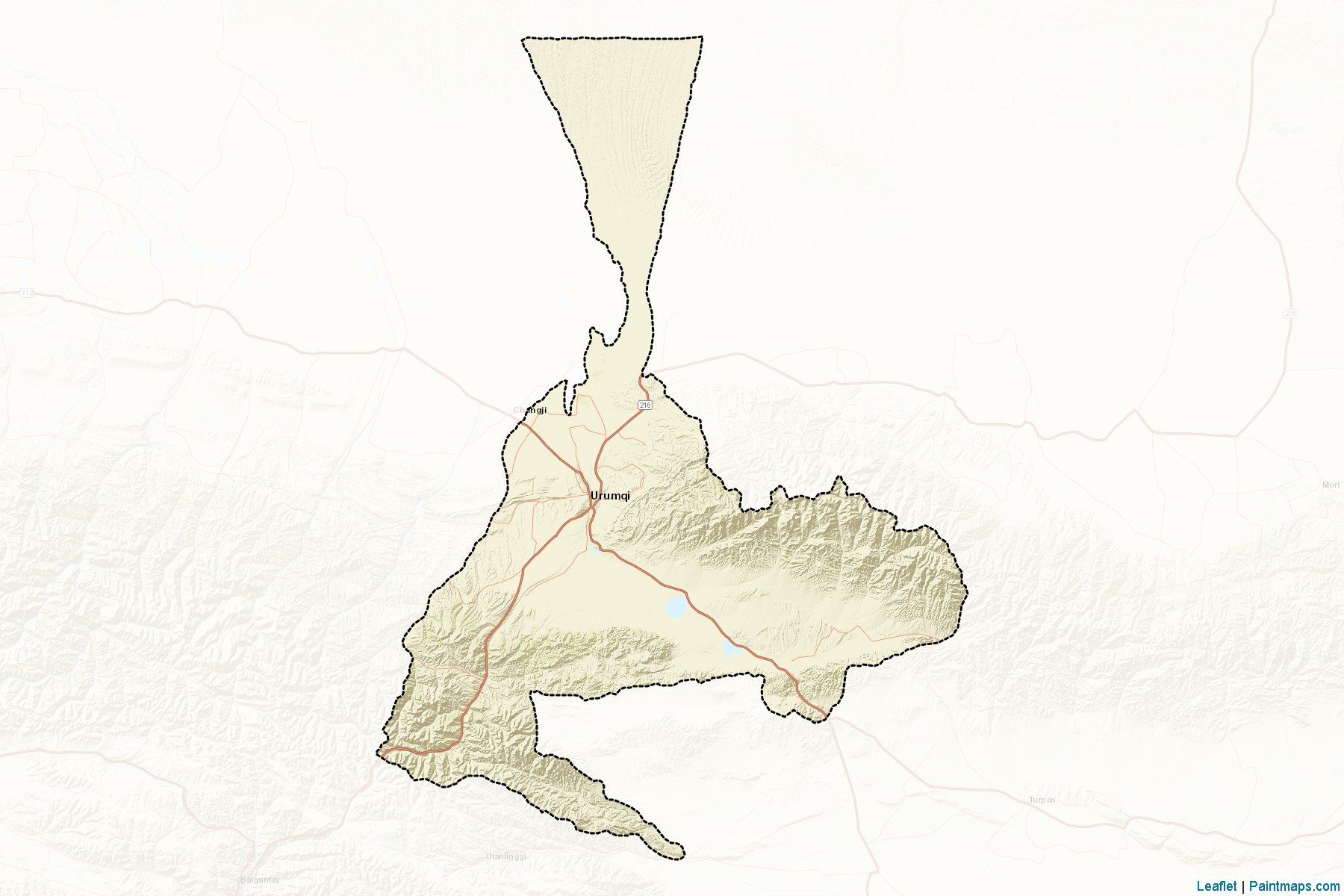 Wulumuqi (Xinjiang Uyghur) Map Cropping Samples-2