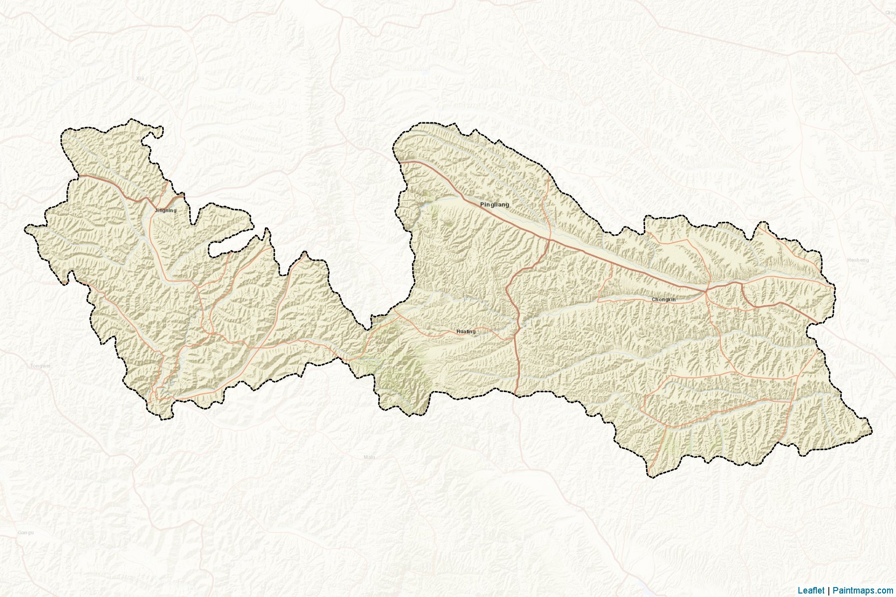 Muestras de recorte de mapas Pingliang (Gansu)-2