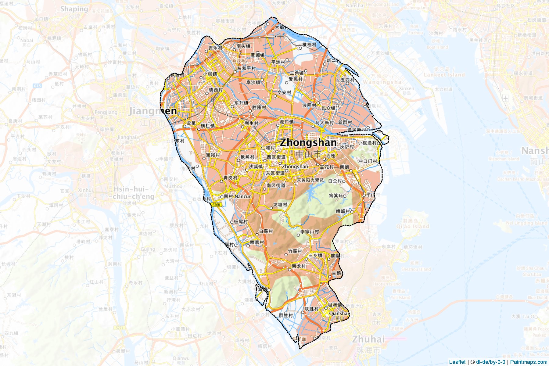 Zhongshan (Guangdong) Map Cropping Samples-1