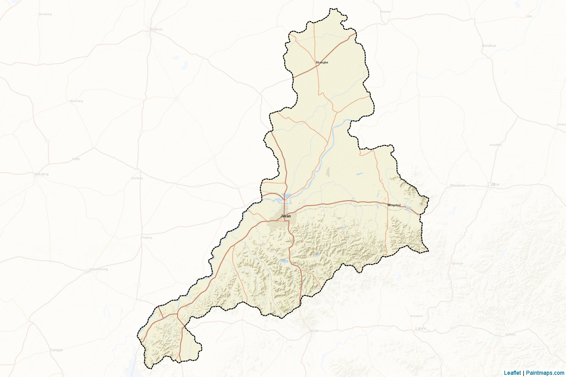 Muestras de recorte de mapas Jinan (Shandong)-2