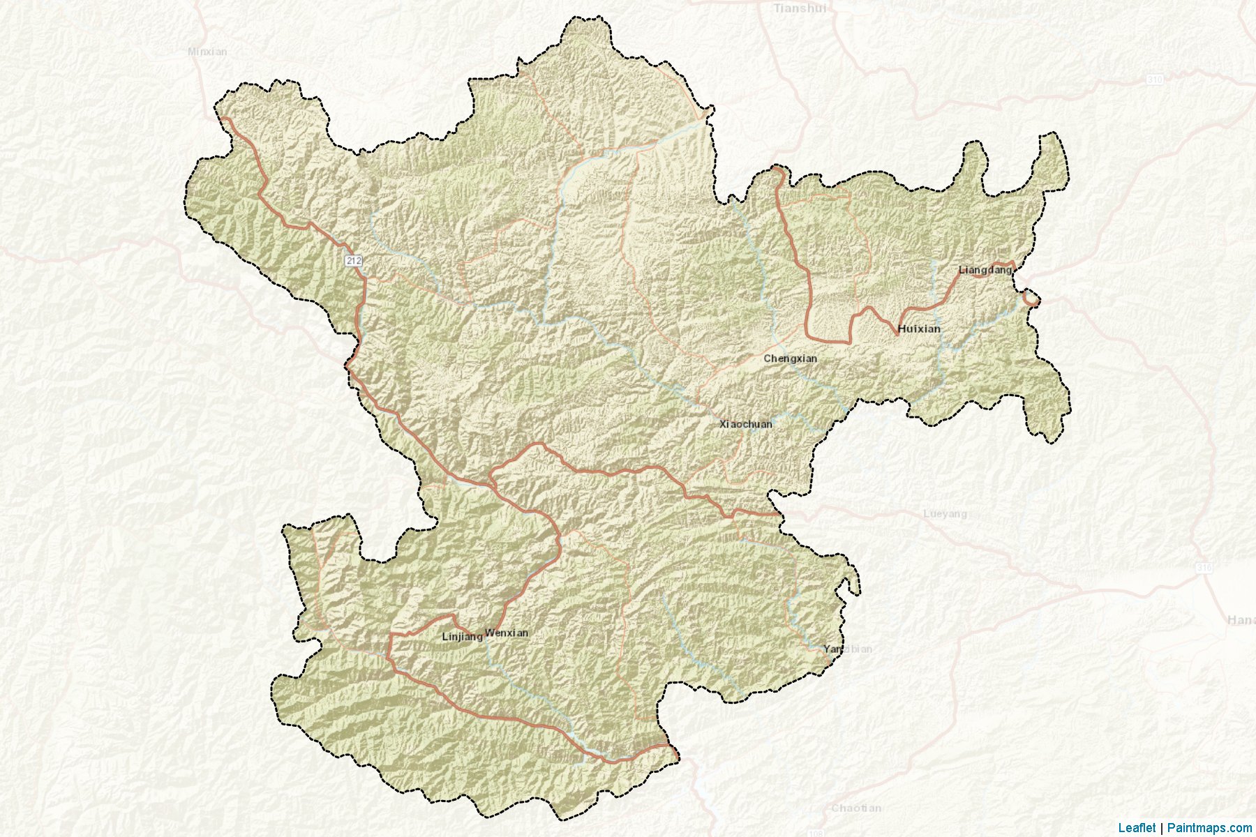 Muestras de recorte de mapas Longnan (Gansu)-2