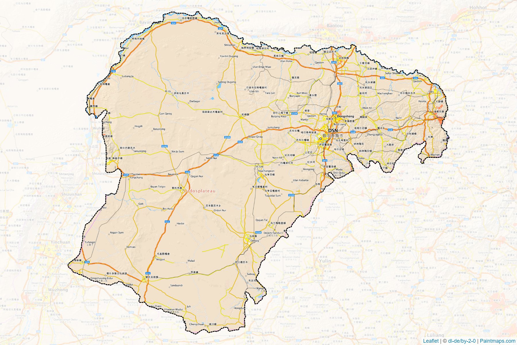 E'erduosi (Inner Mongolia) Map Cropping Samples-1