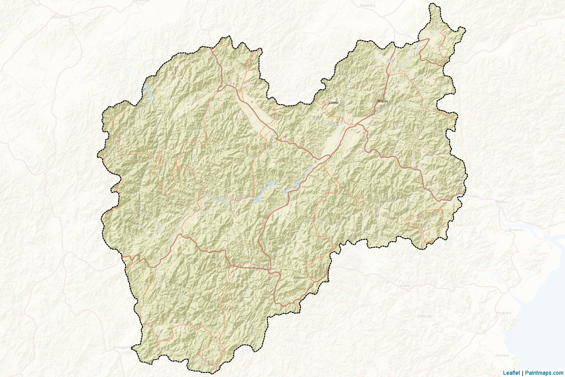 Muestras de recorte de mapas Lishui (Zhejiang)-2