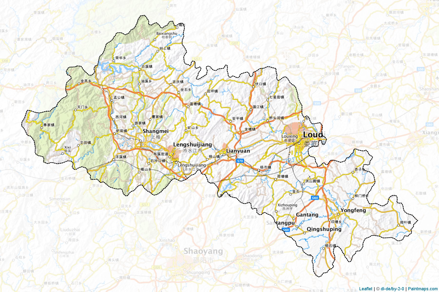 loudi shi (Hunan) Map Cropping Samples-1