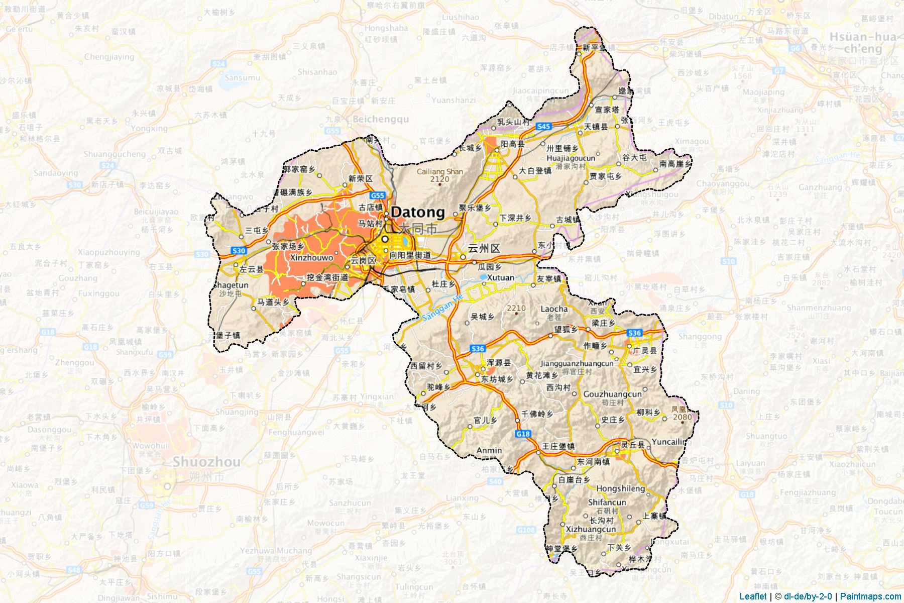 Datong (Shanxi) Map Cropping Samples-1