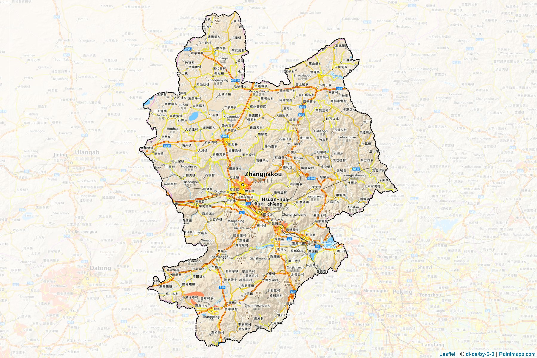 Zhangjiakou (Hebei) Map Cropping Samples-1