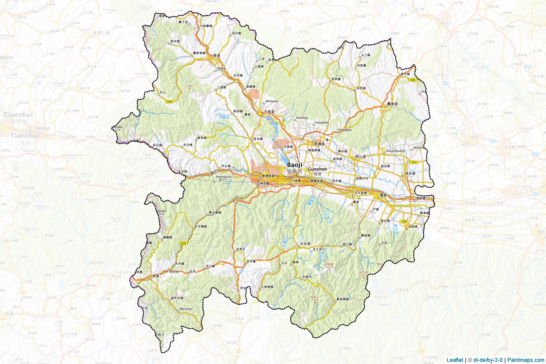 Baoji (Şensi) Haritası Örnekleri-1