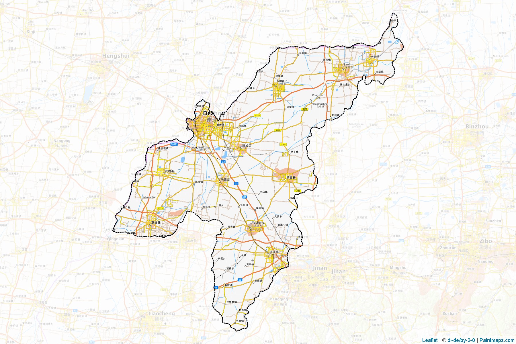 Dezhou (Şantung) Haritası Örnekleri-1
