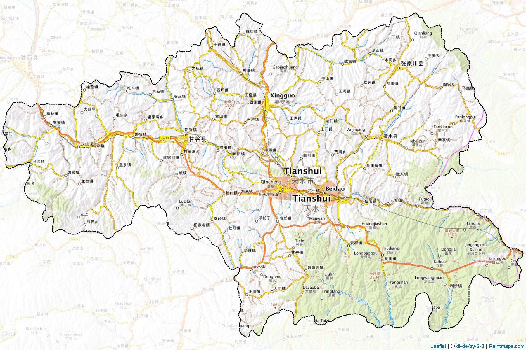 Tianshui (Gansu) Map Cropping Samples-1